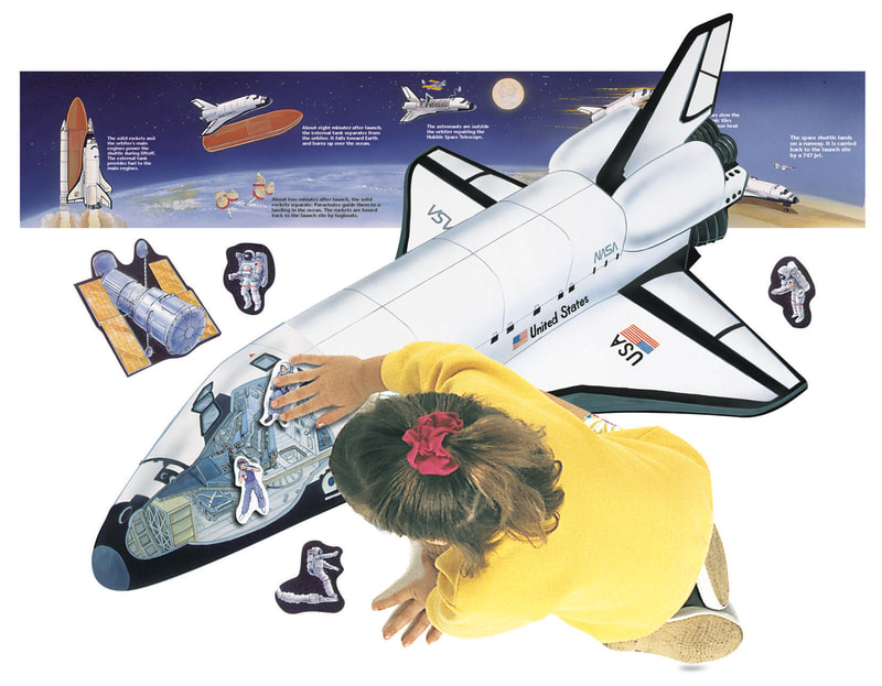 Space Shuttle Mission timeline and shaped puzzle for Frank Schaffer Publications