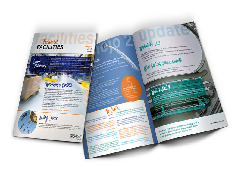 Facilities newsletter design for SAGE Publishing